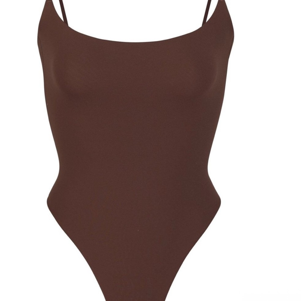 SKIMS Chocolate Spaghetti Strap Bodysuit